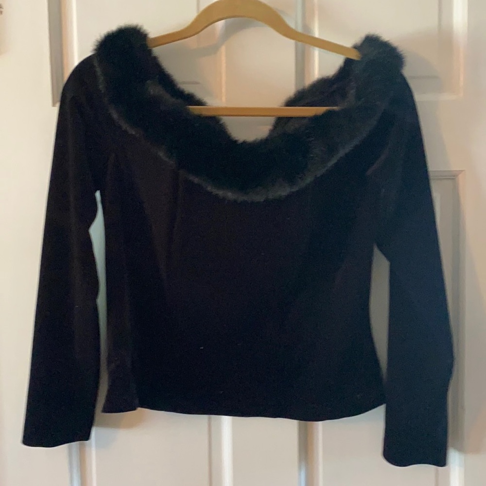 Off the shoulder velvet top